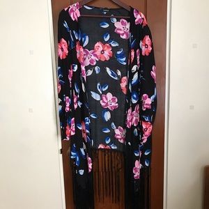3/4 sleeve Floral Kimono